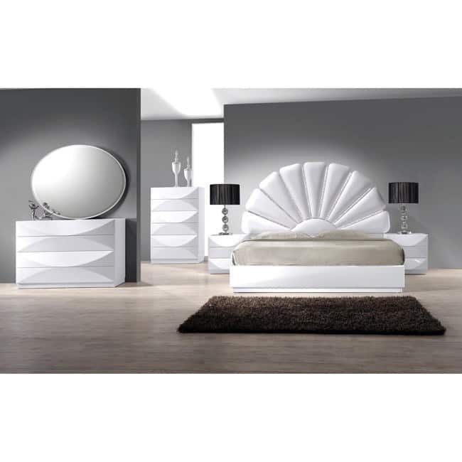 Somette Bordeaux Gloss White Accent Mirror