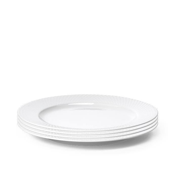 Rhombe Dinner Plate Set, White, 4 Pcs. - 10.6