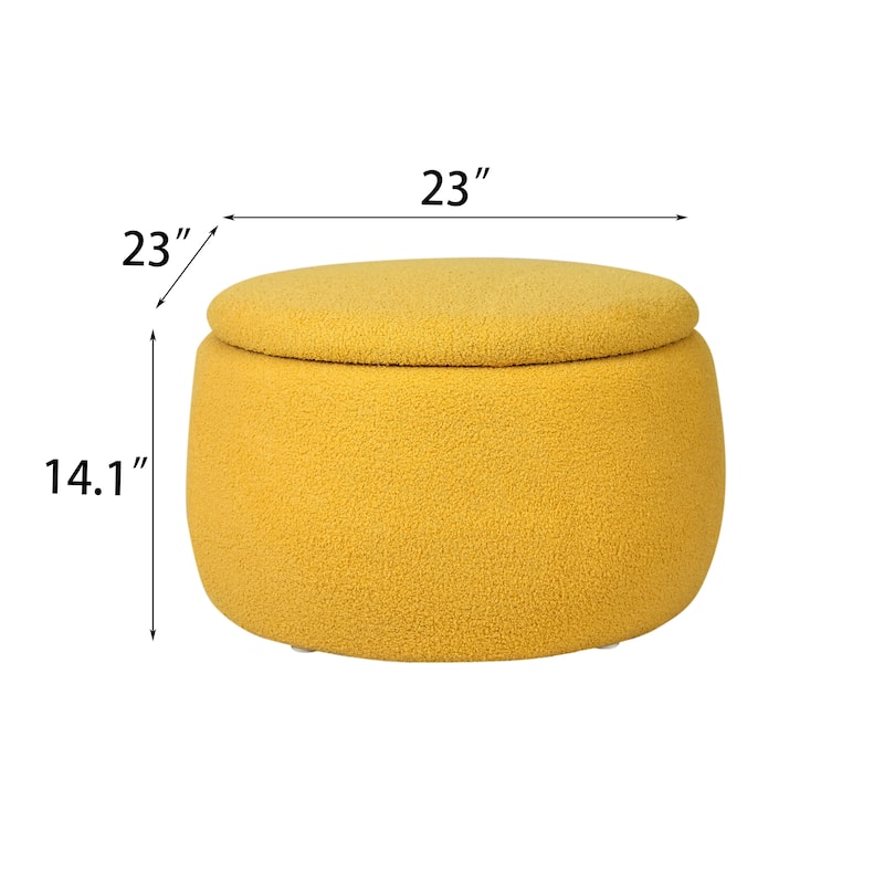 Adeco Storage Ottoman 23" Velvet Coffee Table for Living Room Bedroom