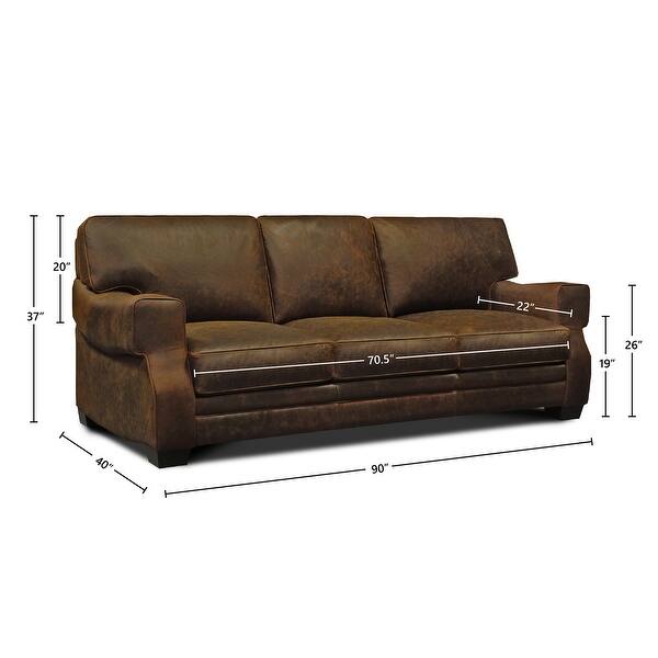 Cordova 100% Top Grain Leather Mid-century Sofa - Removable Cushions ...