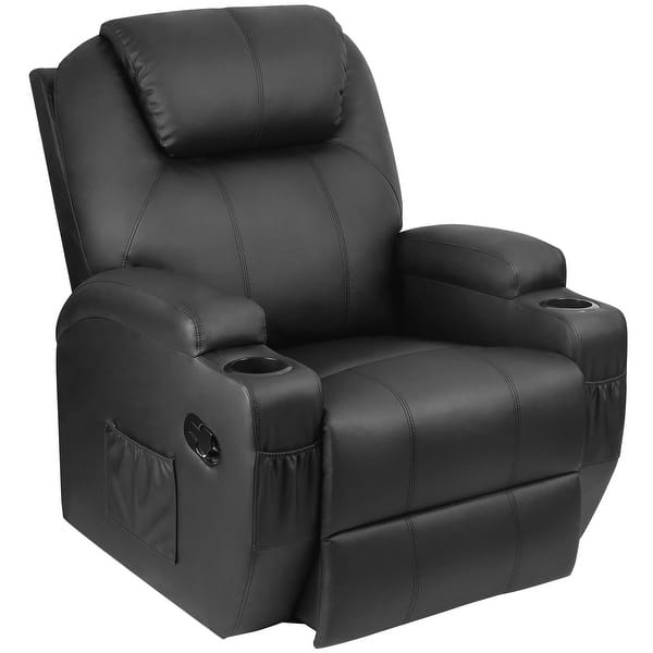 Homall Massage Recliner Chair Swivel Heating Faux Leather Living Room