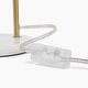 preview thumbnail 10 of 10, Brightech Krystal 14.5 in. Antique Brass Modern LED Arc Desk Lamp with White Glass Globe Shade