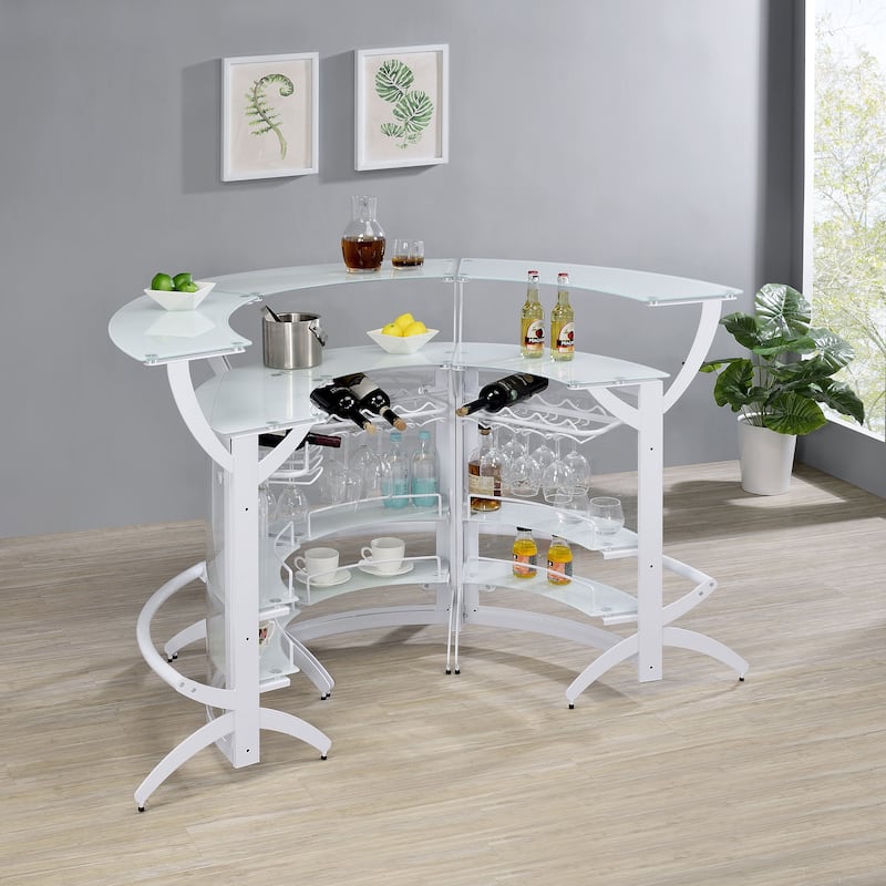 Dallas 3-piece Curved Freestanding Home Bar Cabinet