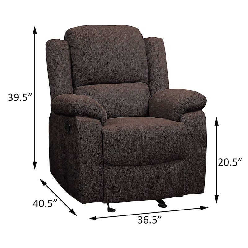 Brown Chenille Upholstered Glider Recliner