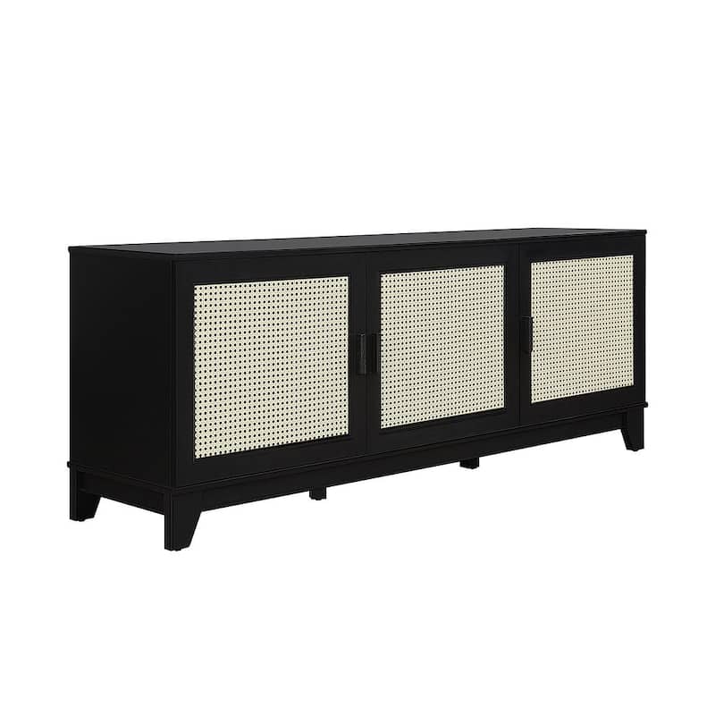 Manhattan Comfort Sheridan 62.99 In. Modern Cane Media Cabinet Console