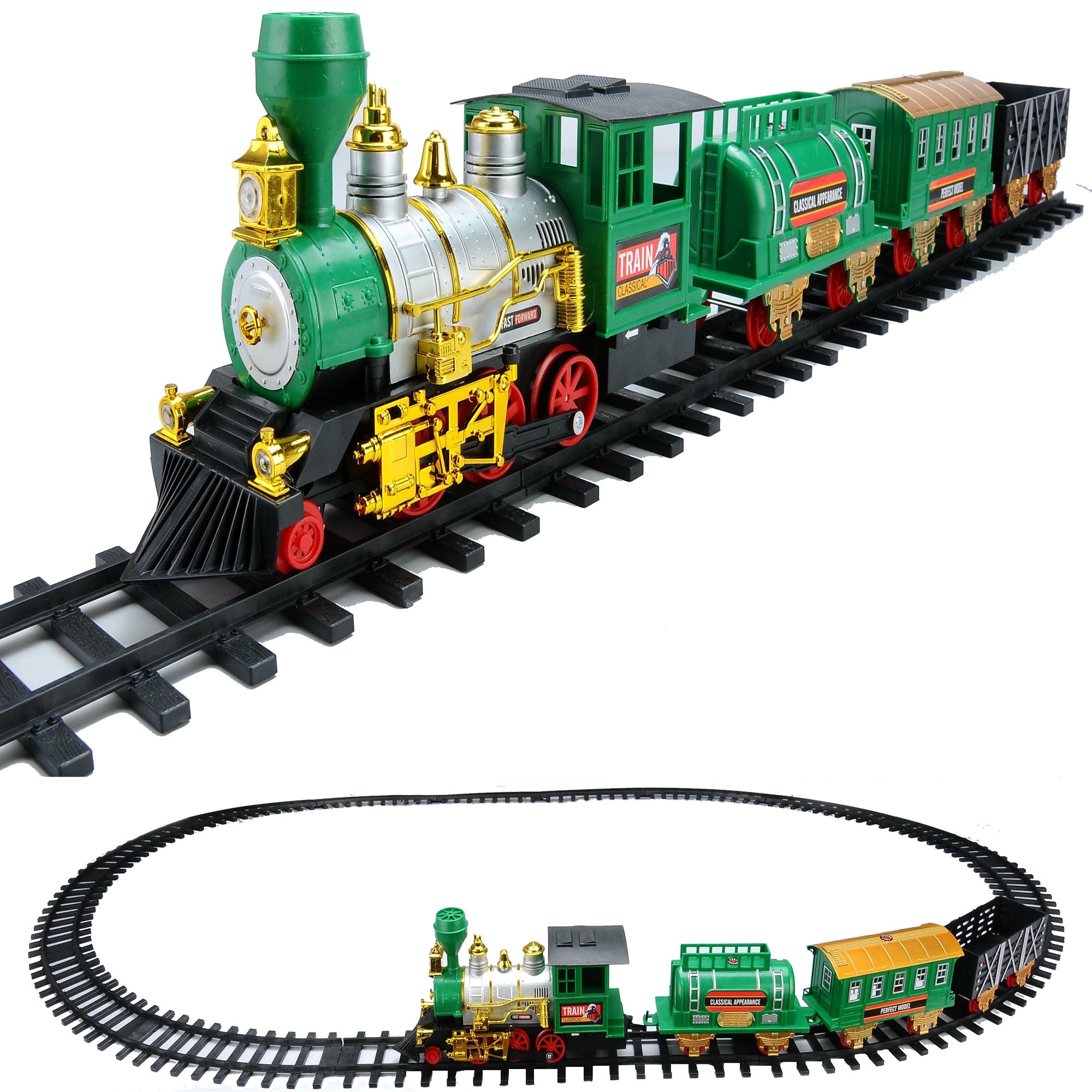 lighted train set