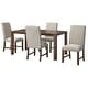 preview thumbnail 34 of 32, Lifestorey Dakota Dining Set 5-Piece Walnut/Beige Stripe