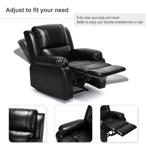 Shop Manual Recliner Chair Lounge Sofa Pu Leather Padded Home