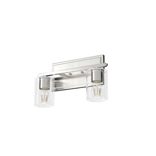 slide 2 of 42, Hunter Kerrison Bathroom Vanity Wall Light, Damp Rated, Contemporary 16" - 2 Light - Brushed Nickel