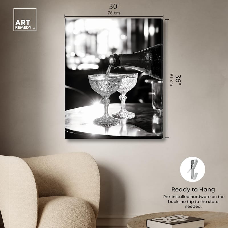 Sparkling in Monochrome I Canvas by Art Remedy, Gallery Wrapped