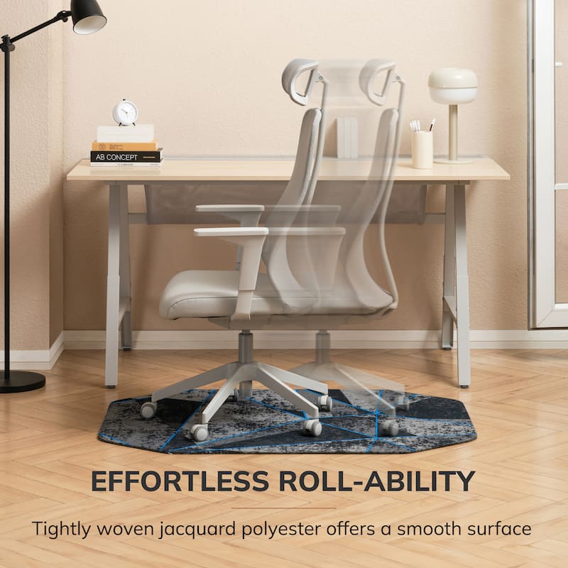 Jani Gaming Chair Mat - Anti-Slip Ergonomic Rug and Chairmat Combo for Home Office, Hard Floor Protector with Smooth Glide