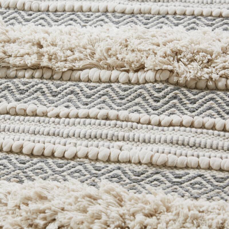 INK+IVY Asher Woven Texture Stripe Bath Rug
