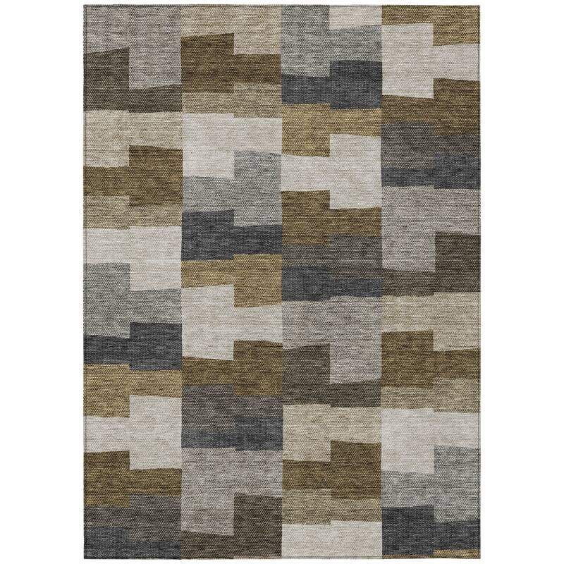 HomeRoots Geometric Transitional Rectangle Outdoor Rug