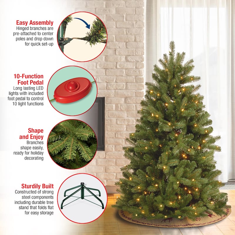 National Tree Company 4.5 ft. Newberry Spruce Tree with Dual Color LED Lights - 4.5 Foot