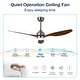 preview thumbnail 9 of 39, 52" Ceiling Fan with Lights, Quiet DC Motor 3 ABS Blade Ceiling Fans, 6 Speed Levels, Reversible Ceiling Fan