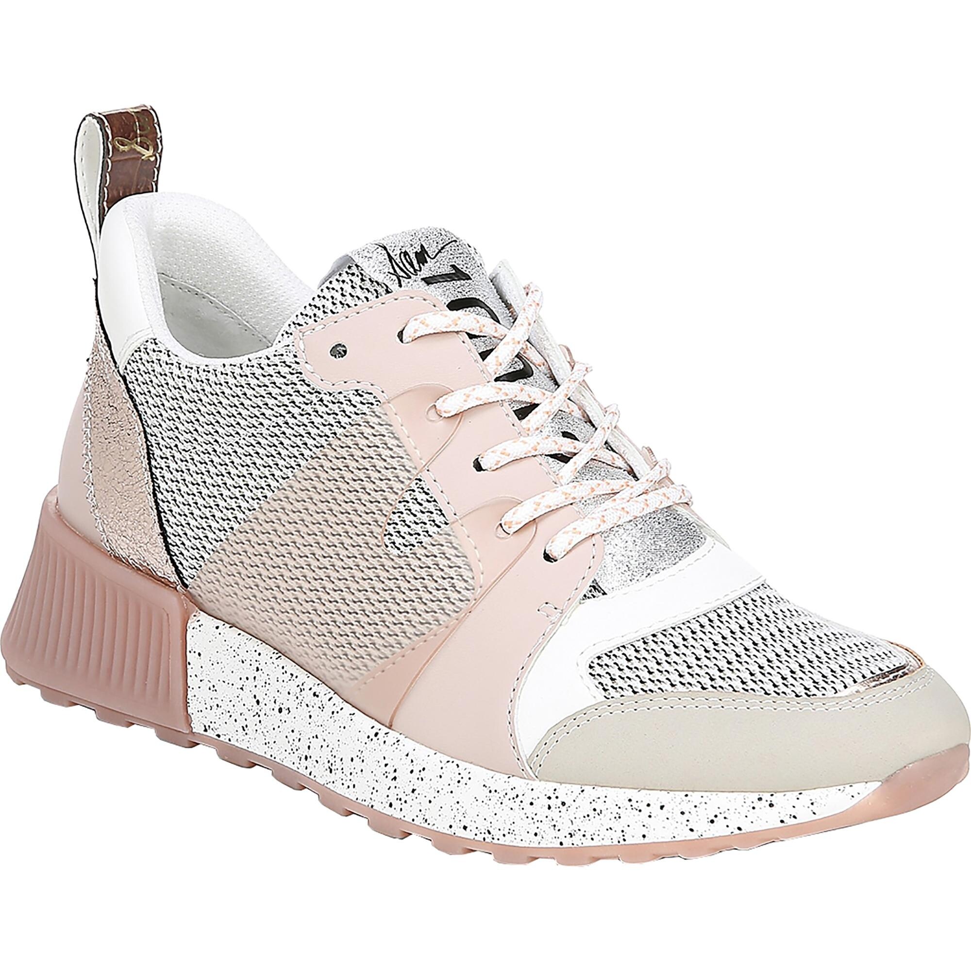 pink and gold tennis shoes