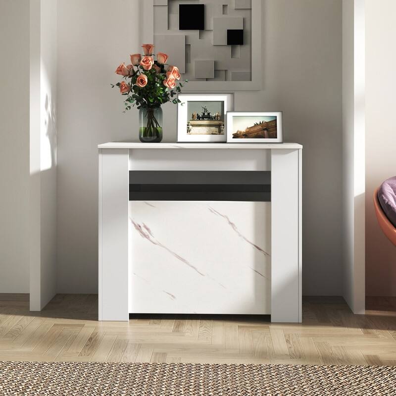 Foldable Dining Table for 6-12 People, Extends to 118 inchConsole Table Space Saving Dinette