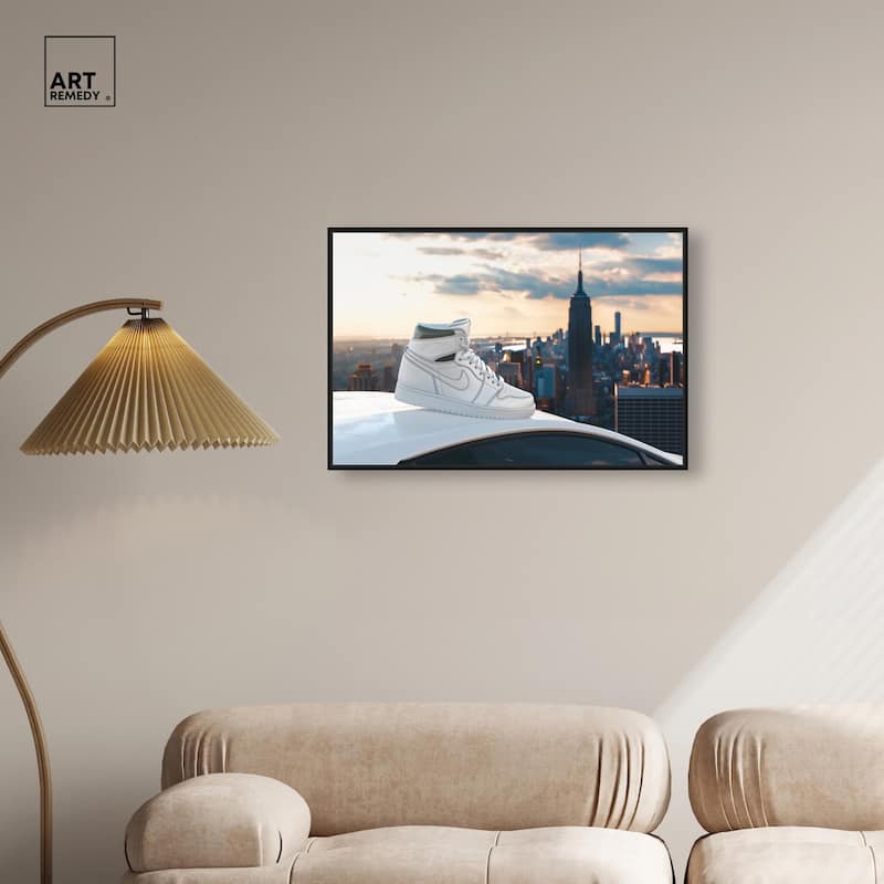 City Car and Sneakers Canvas by Art Remedy