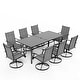 preview thumbnail 112 of 174, Patio Dining Set, Outdoor Dining Table and Chairs Set with Textilene Chairs, Adjustable Umbrella Hole for Garden, Backyard