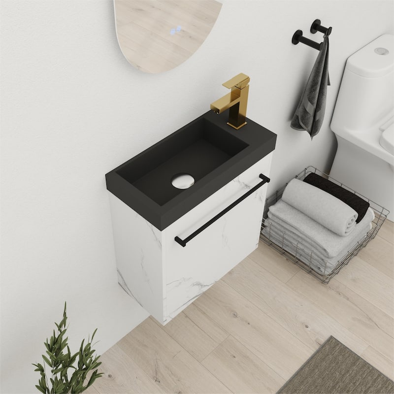 Bathroom Vanity With Sink In 20 Inch, Floating Bathroom Vanity With Soft Close Door