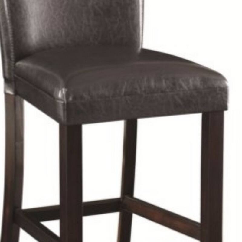 29 Inch Wood Bar Stool, Set of 2, Cappuccino Brown, Black