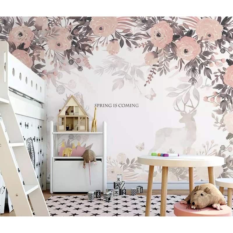 GK Wall Design Vintage Floral Vine Blossom Soft Flower Retro Removable Wallpaper