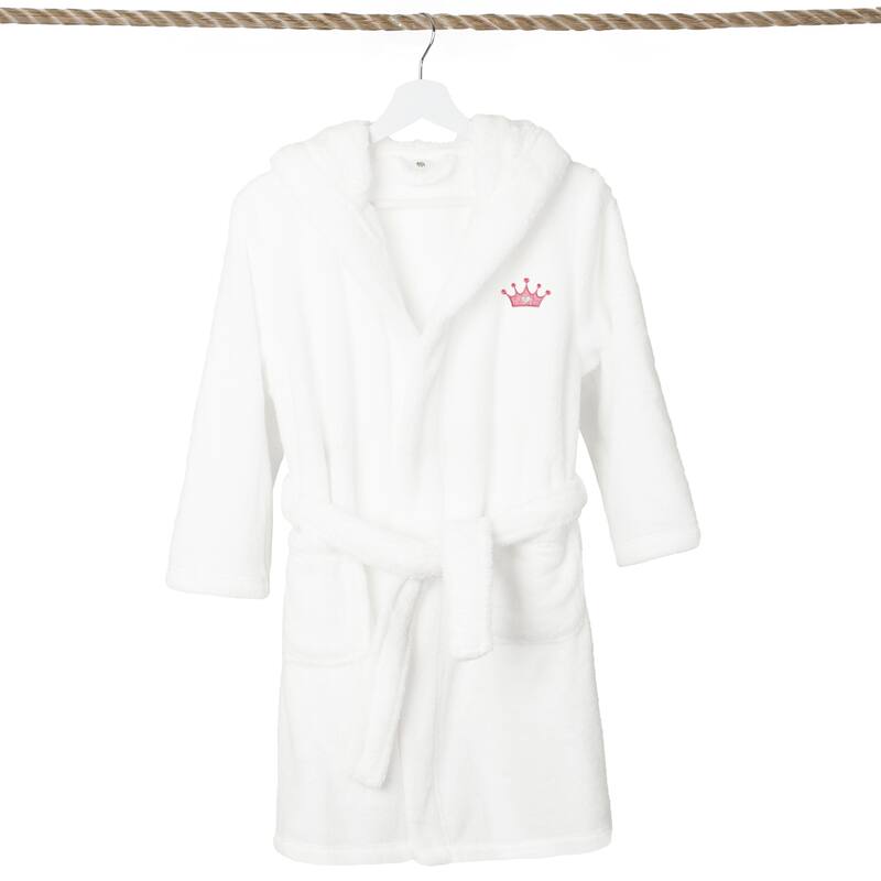 Sweet Kids 100% Polyester SUPER PLUSH Double Brushed Hooded Bathrobe - CROWN