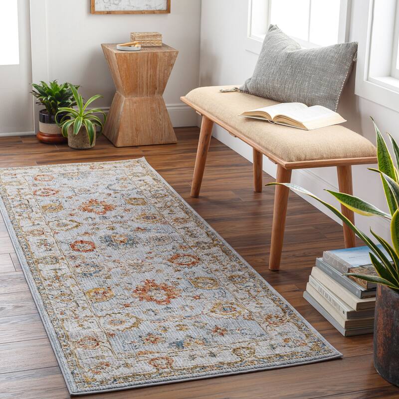 Livabliss Traditional Reina Medallion Area Rug - 2'7" x 7'3" - Blue