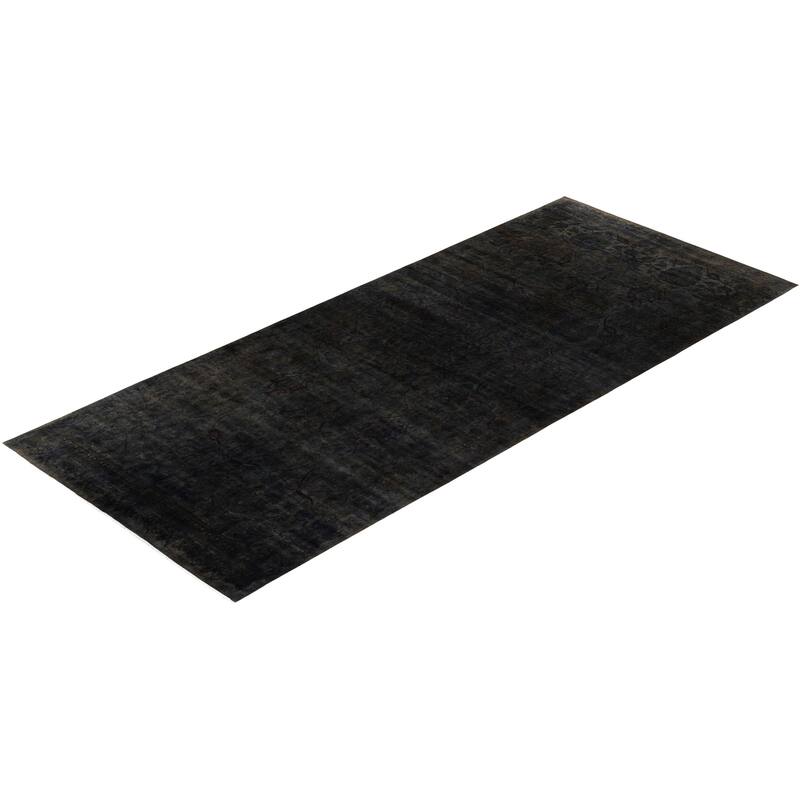 Overdyed One-of-a-Kind Hand-Knotted Area Rug - Black - 10' 0" x 22' 4"