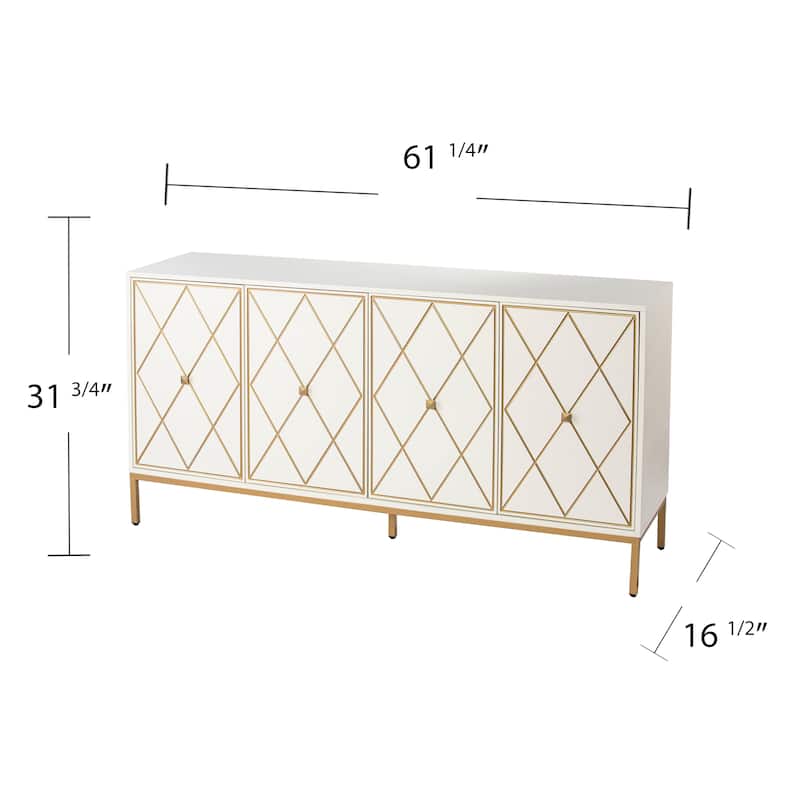 SEI Furniture Maubert Contemporary Gold Detail Wood Cabinet