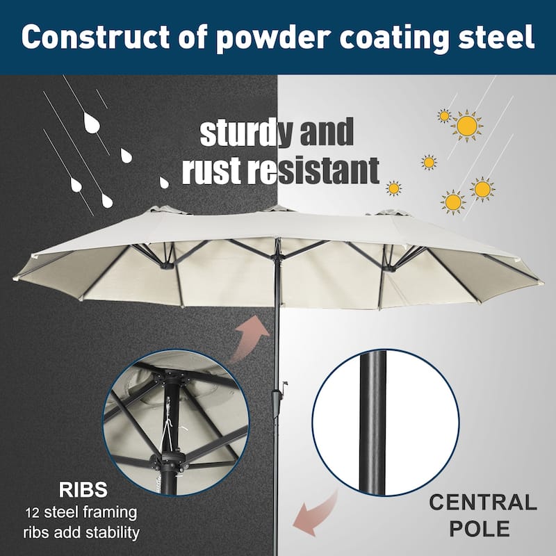Autlaycil 13Ft Retangle Patio Umbrella Extra-Large Outdoor Umbrella No Base