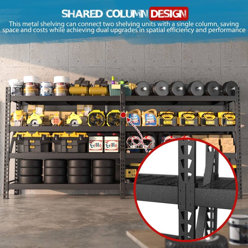 VEIKOUS Heavy Duty Metal Shelving Units, 2000 LBS Per Shelf Garage Storage Shelves with Adjustable Height