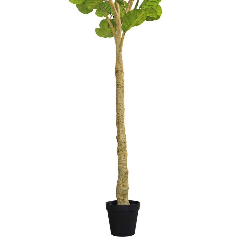 10ft Deluxe Real Touch Artificial Fiddle Leaf Fig Tree in Black Pot - 120" H x 45" W x 45" DP
