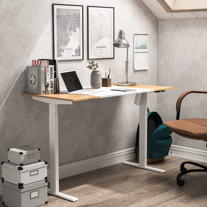 Getty Modern 47-inch Steel Adjustable Standing Desk by Furniture of America - White