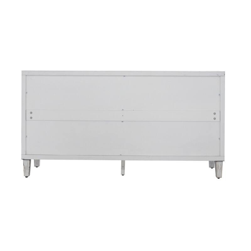 White Wash Storage Cabient with Doors and Shelves,Sideboard Cabinet with Adjustable Shelves