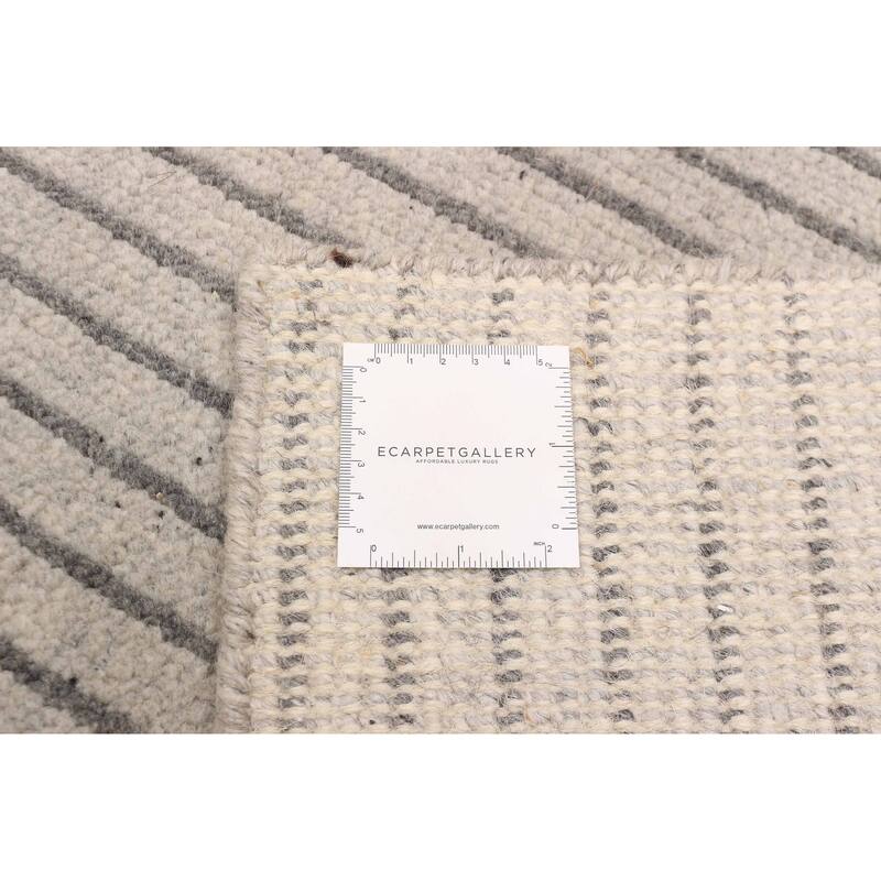 ECARPETGALLERY Hand-knotted Tangier Light Grey Wool Rug - 5'0 x 8'0