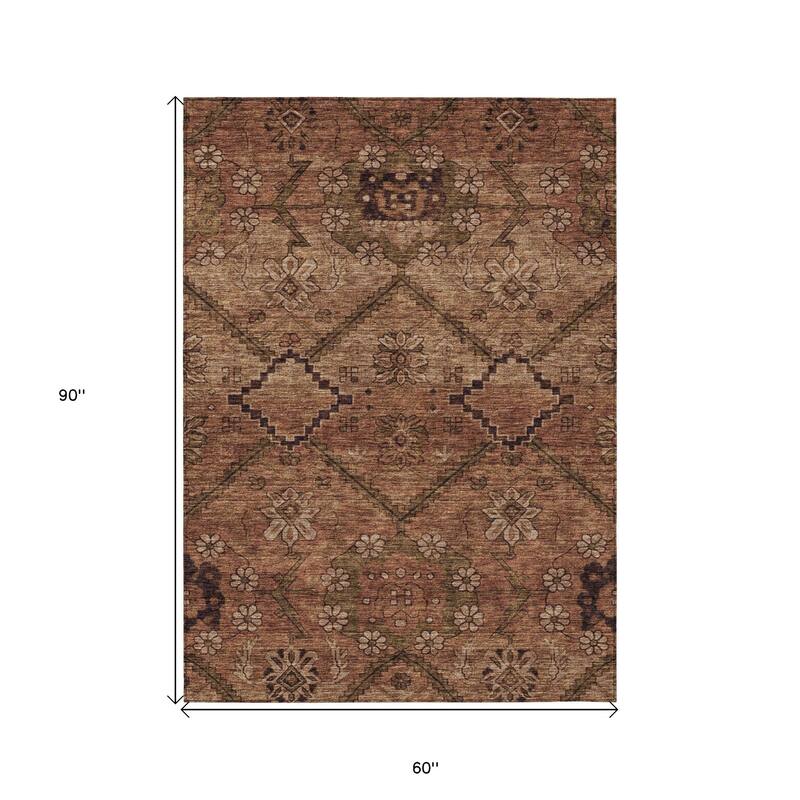 HomeRoots Floral Transitional Rectangle Outdoor Rug
