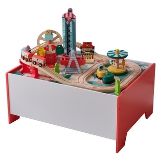 Teamson Kids Florida Amusement Park Multicolor Activity Table with 6 Mini-Games
