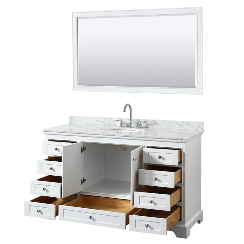 Deborah 60-inch Single Vanity, Oval Sink, 58-inch Mirror