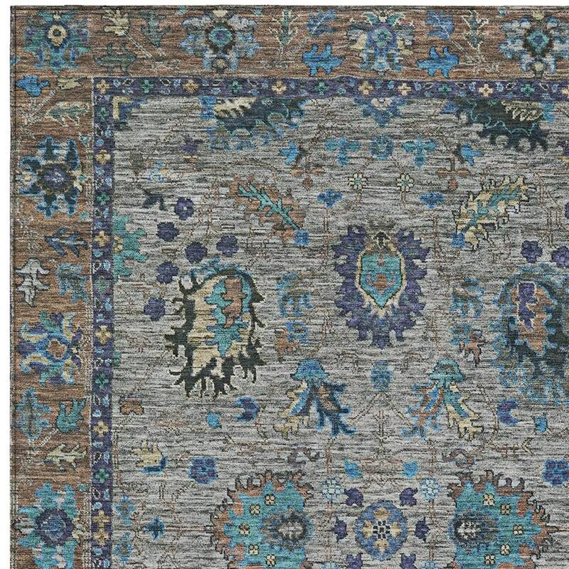 HomeRoots Floral Traditional Rectangle Outdoor Rug