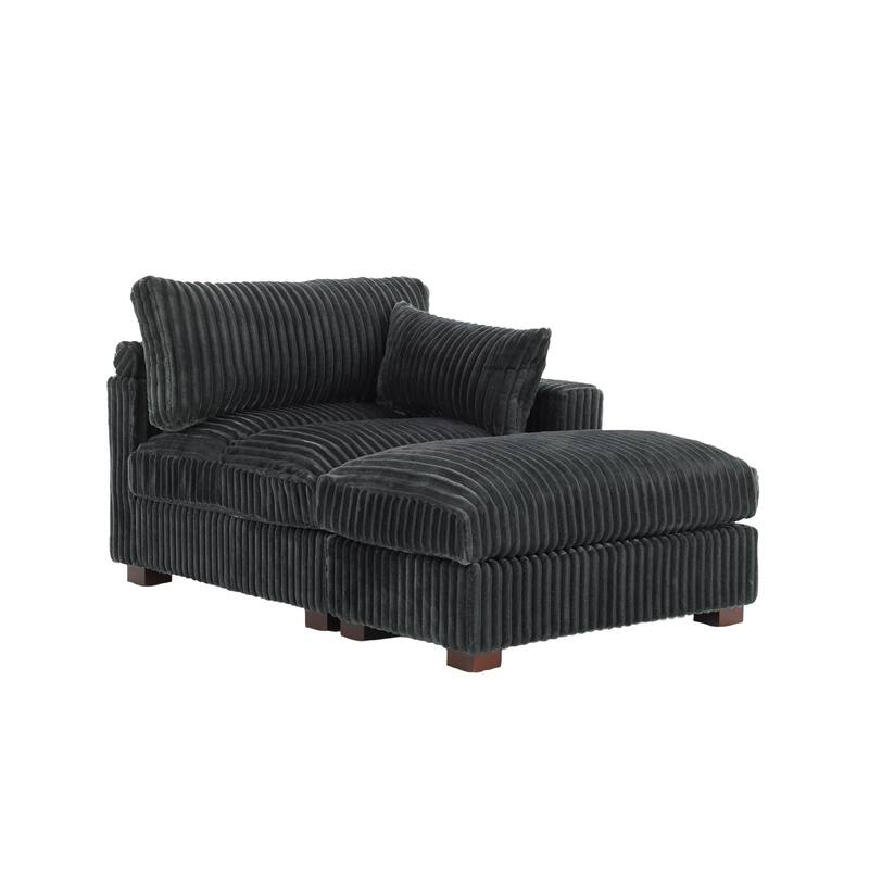 Plush Flannel Modular Sectional Sofa for Living Room