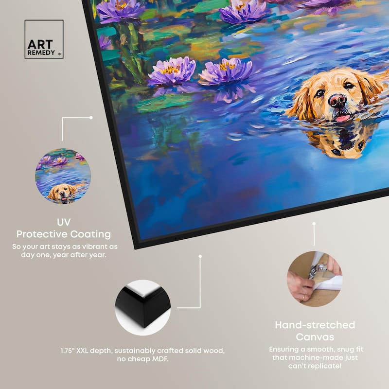 Watery Wag I Canvas by Art Remedy