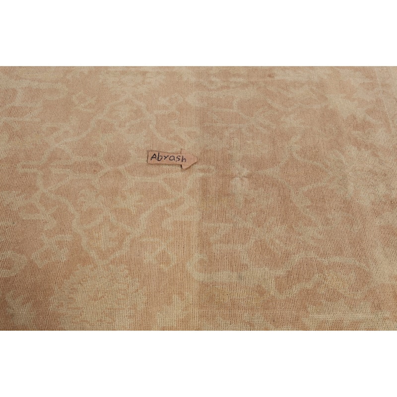 Hand Knotted Oriental 100% Wool Carpet Transitional All-Over Oranges & Rust Oushak Area Rug - 15' 7'' X 6' 8''