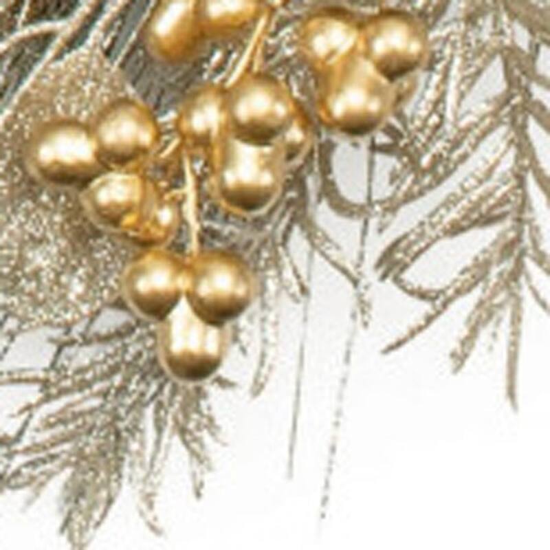 HomeRoots 24" Gold And Silver Christmas Eucalyptus And Mixed Assortment Artificial Wreath