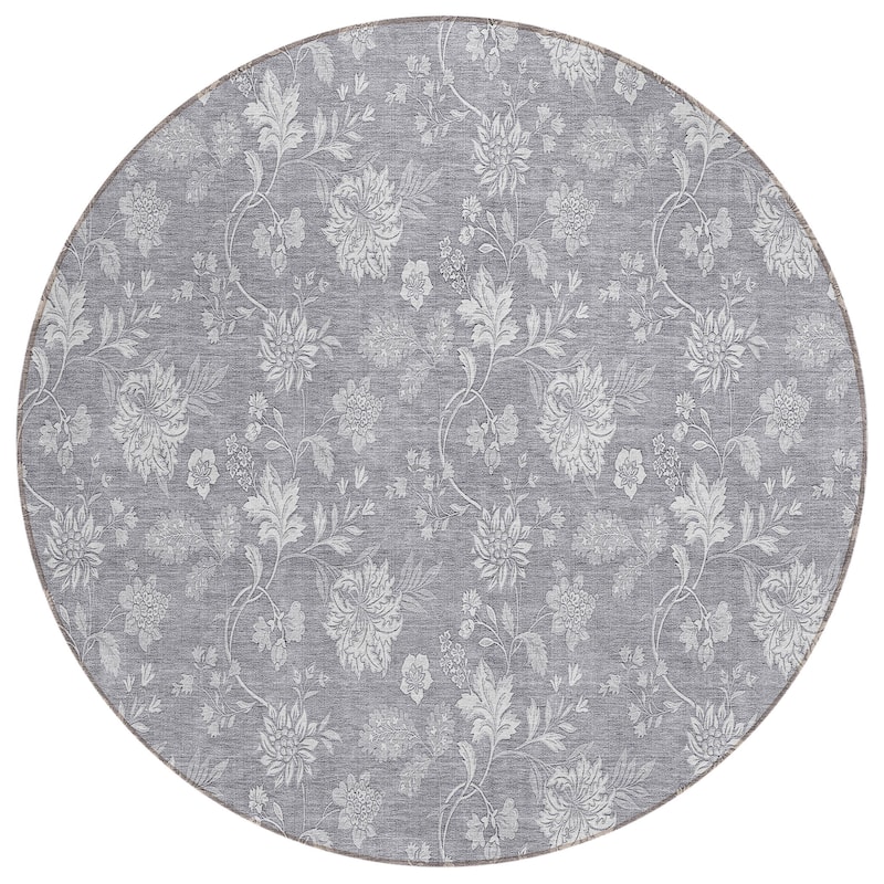 Machine Washable Indoor/ Outdoor Chantille Casual Floral Farmhouse Rug