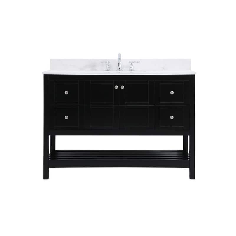 Elegant Lighting VF16448-BS Theo 48" Free Standing Single Basin Vanity - Black