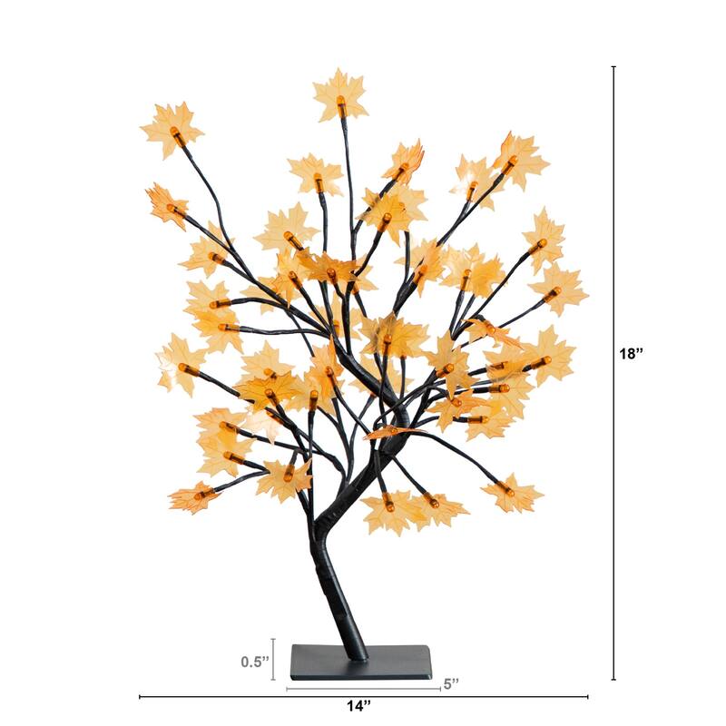 Pre-Lit Fall Harvest Maple Artificial Tree - 1.5' - Warm White LED Lights