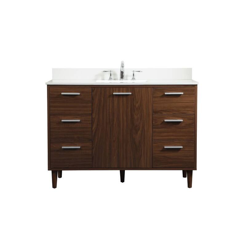 Elegant Lighting VF47048M-BS Baldwin 48" Free Standing Single Basin - Walnut