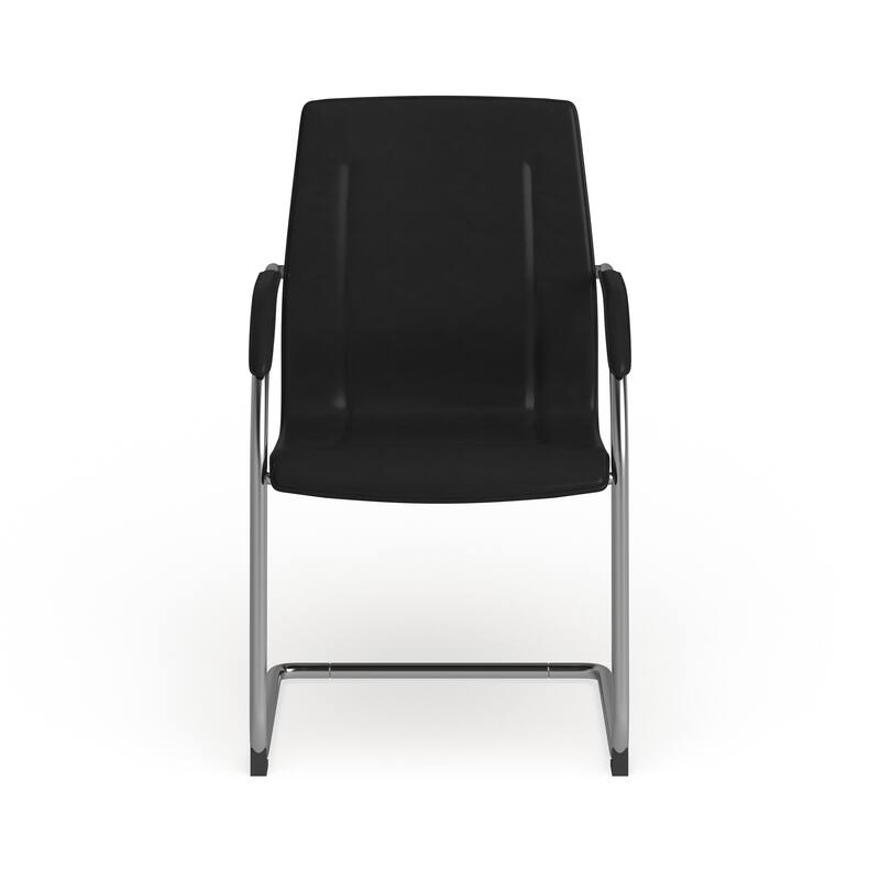 Vinyl Side Reception Chair with Chrome Sled Base - Lobby and Guest Seating