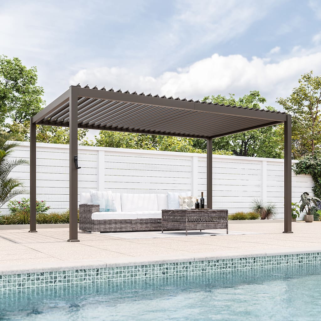 Aluminum Steel Pergola, Outdoor Pergola with Adjustable Roof